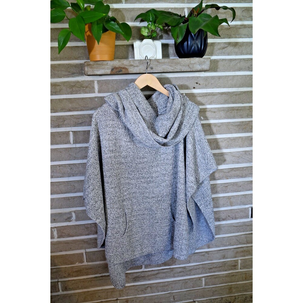 Margaret Winters Cottton Boxy Poncho Cape Sweater Casual Outdoor lagenlook cozy